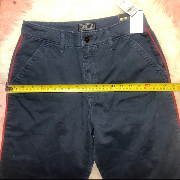 A&F High Rise navy pants 28/6 ankle straight - Picture 7 of 11